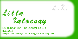 lilla kalocsay business card